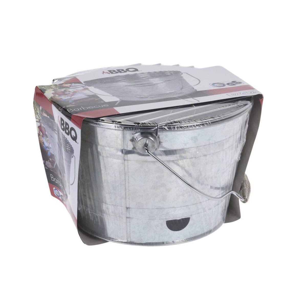 Cubo barbacoa acabado zinc sobre 3 pies plegables con asa (5)