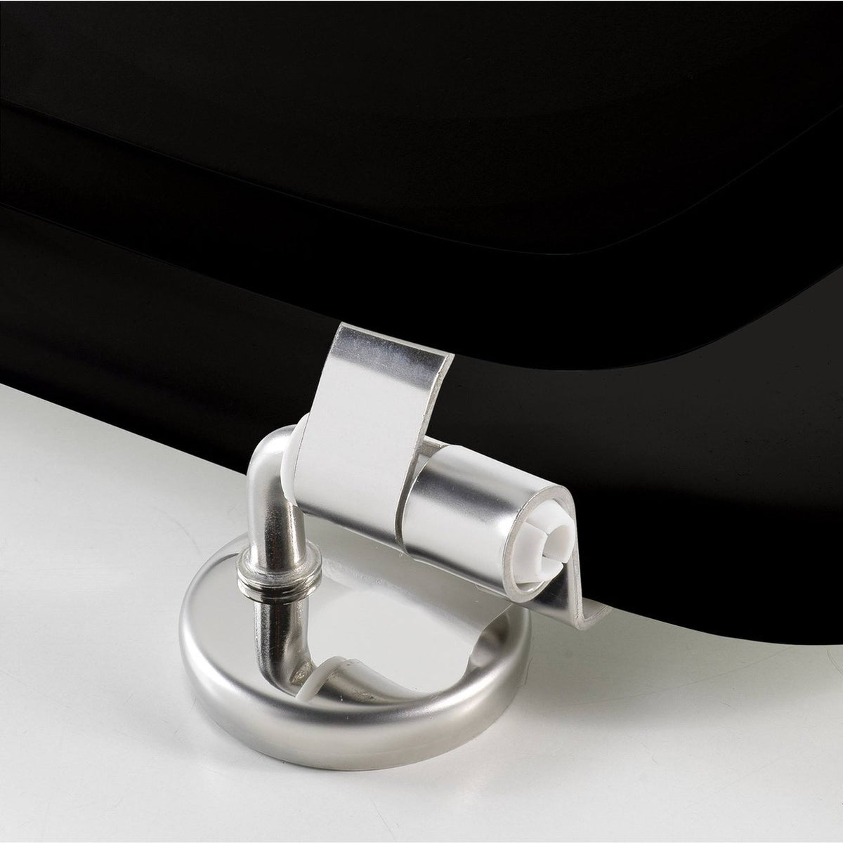 Tapa de inodoro MDF bisagras acero inox negro 37,5x45cm (3)