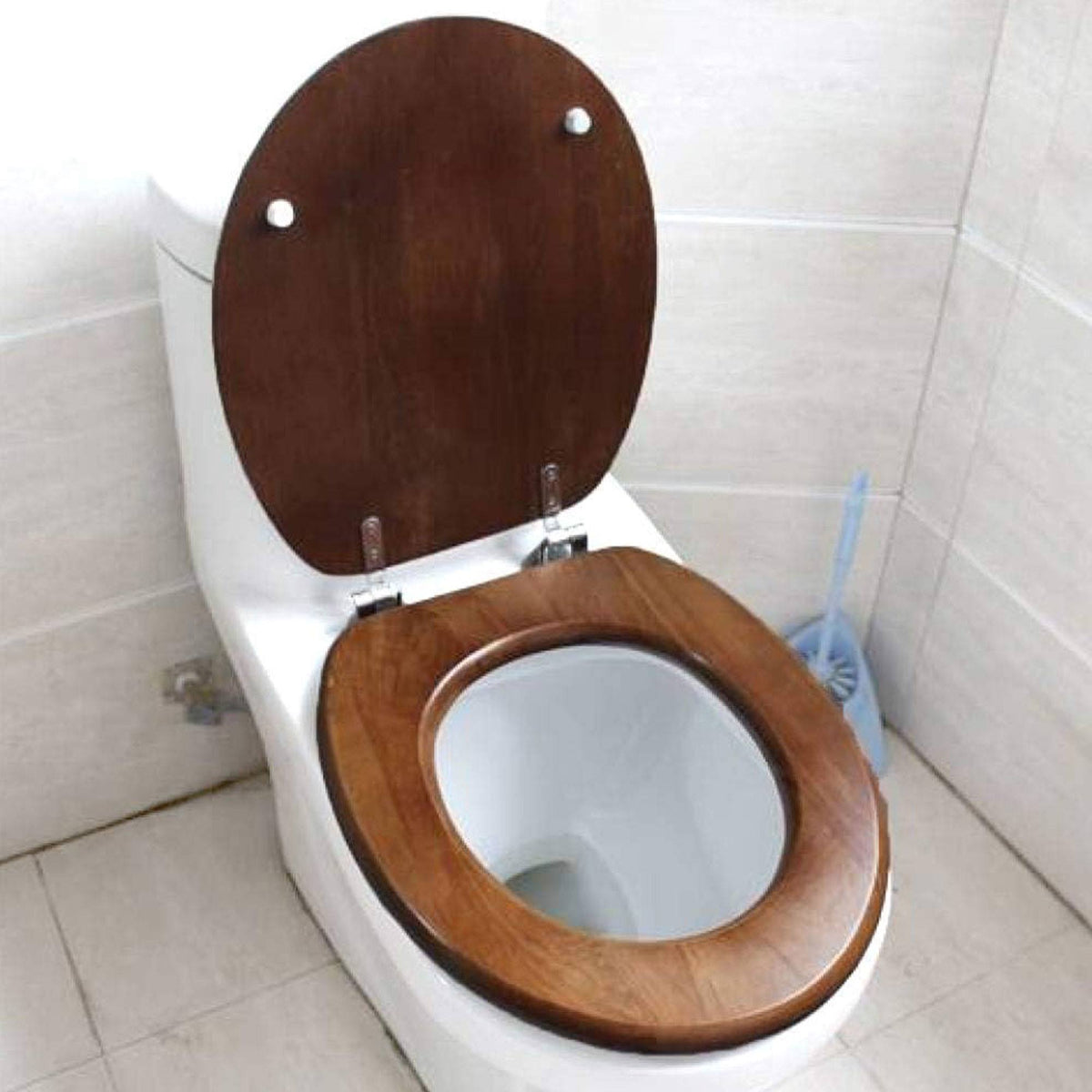 Tapa de inodoro MDF bisagras acero inox madera 37,5x45cm (4)