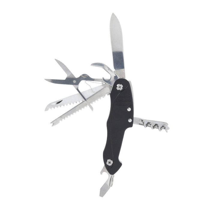 Navaja multiusos 15 funciones acero inoxidable mango negro 9,5cm