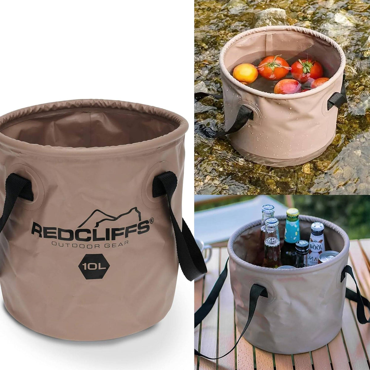 Cubo plegable con asas redondas 10L Ø24x25cm (5)