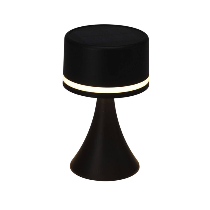 Lámpara de mesa solar recargable panel solar y USB negro