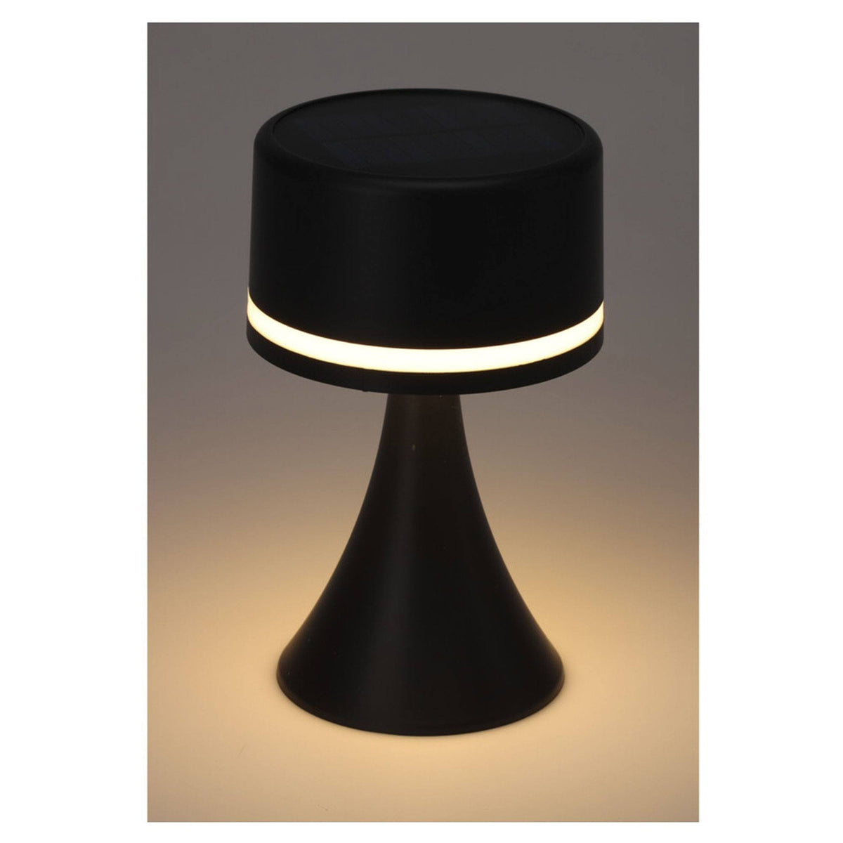 Lámpara de mesa solar recargable panel solar y USB negro (5)