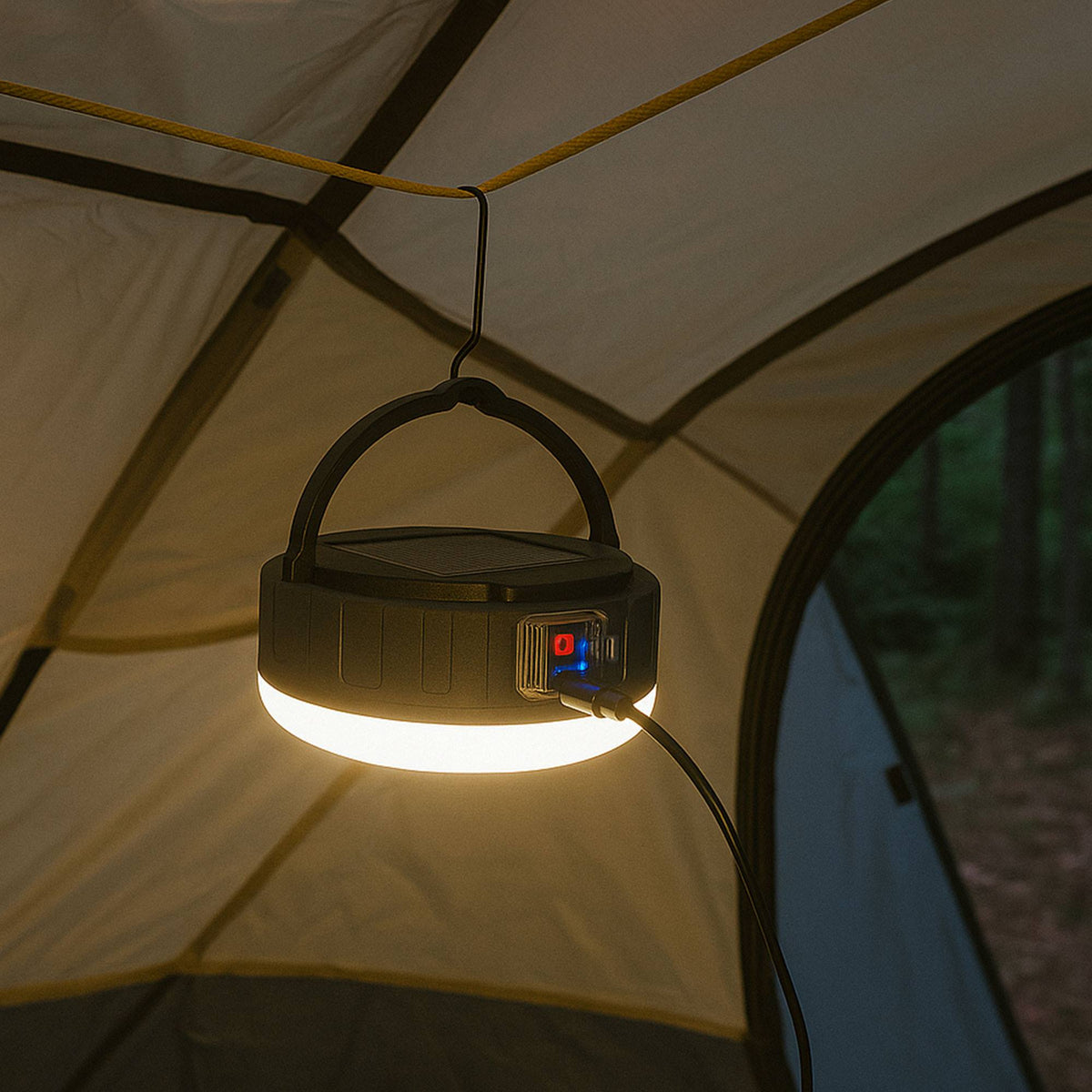 Lámpara de camping con panel solar polipropileno 16x16x6,7cm (3)