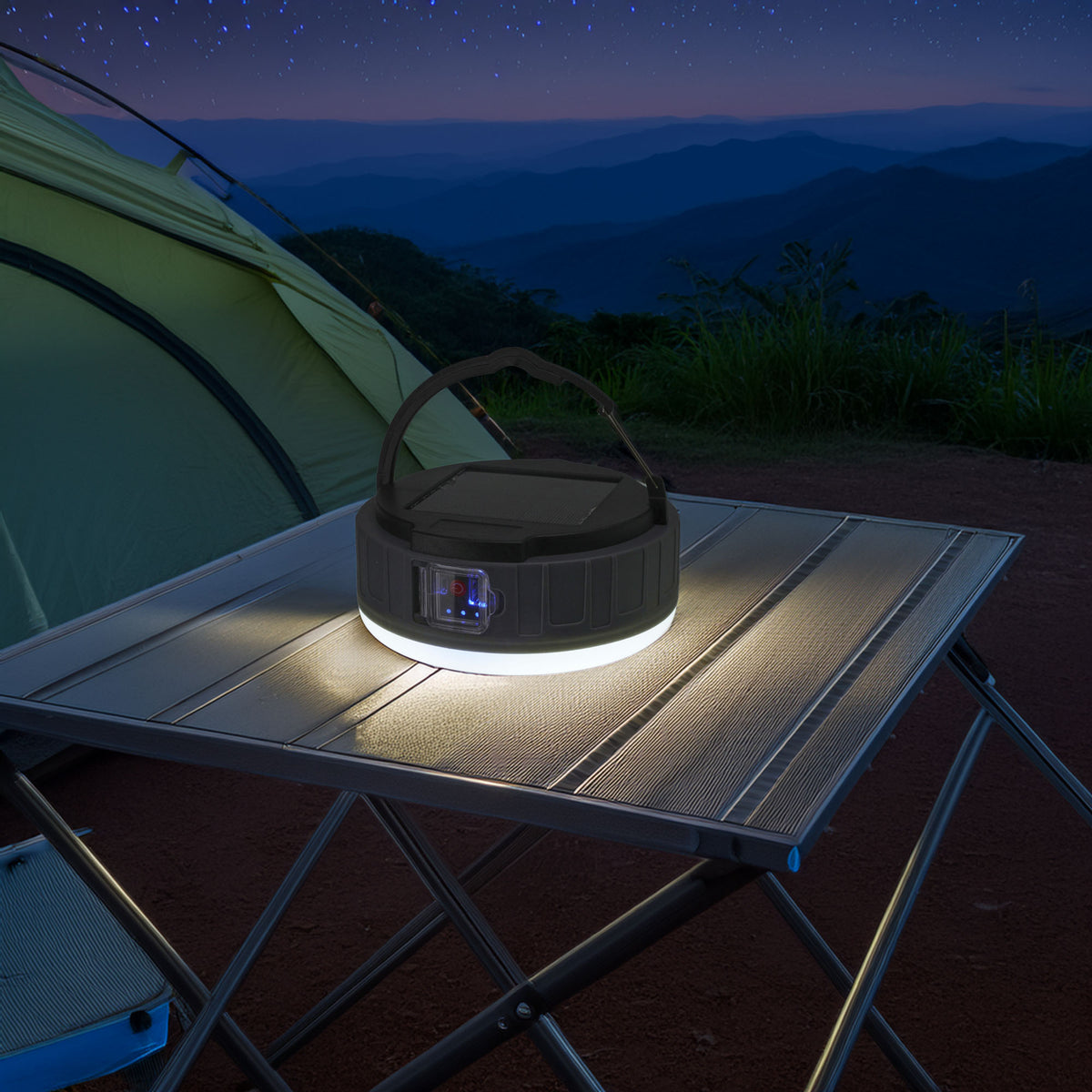 Lámpara de camping con panel solar polipropileno 16x16x6,7cm (4)