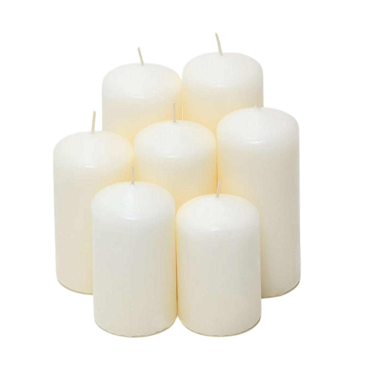 Set de velas blancas sin esencia 7 tamaños surtidos