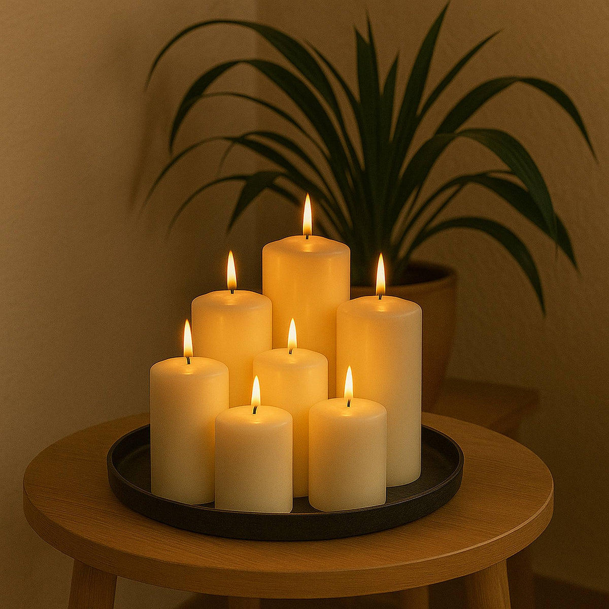 Set de velas blancas sin esencia 7 tamaños surtidos (3)