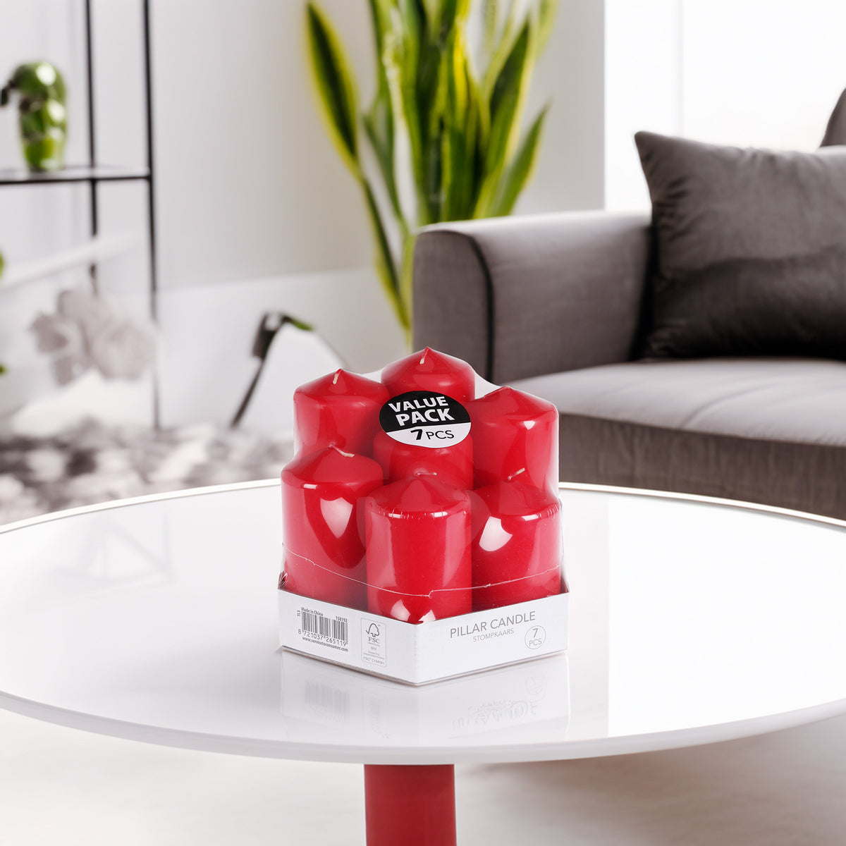 Set de velas rojas sin esencia 7 tamaños surtidos (3)
