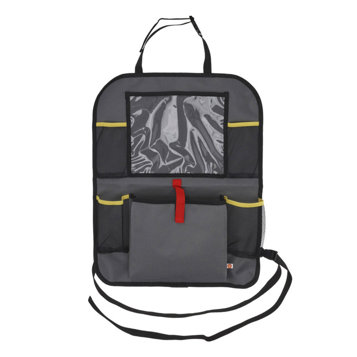 Bolsa organizadora para respaldo de coche gris y amarillo