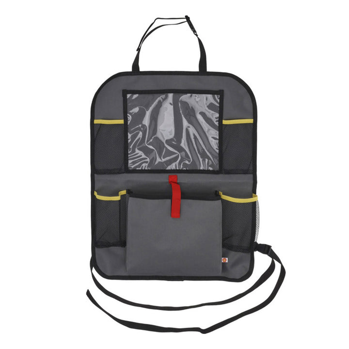 Bolsa organizadora para respaldo de coche gris y amarillo