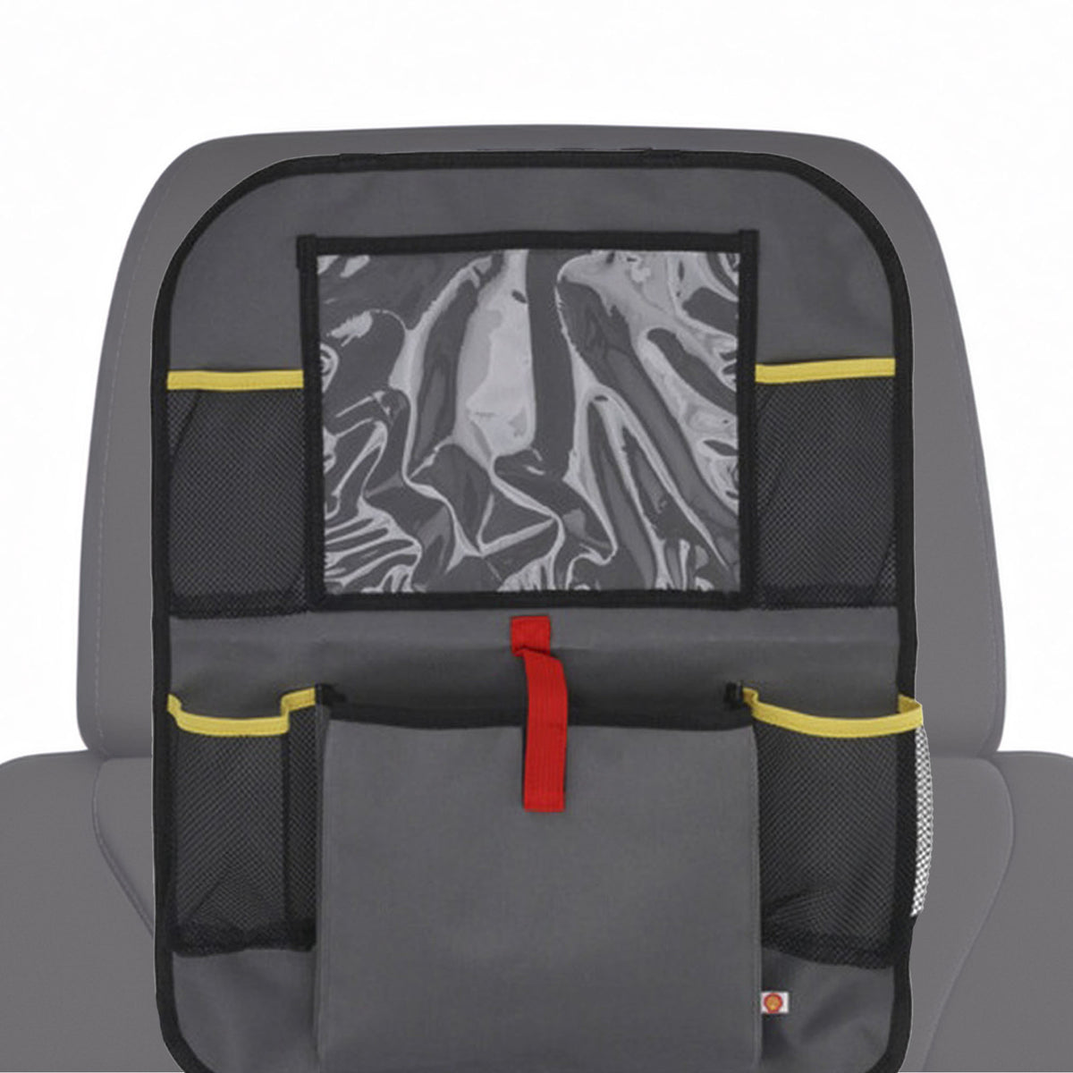 Bolsa organizadora para respaldo de coche gris y amarillo (5)