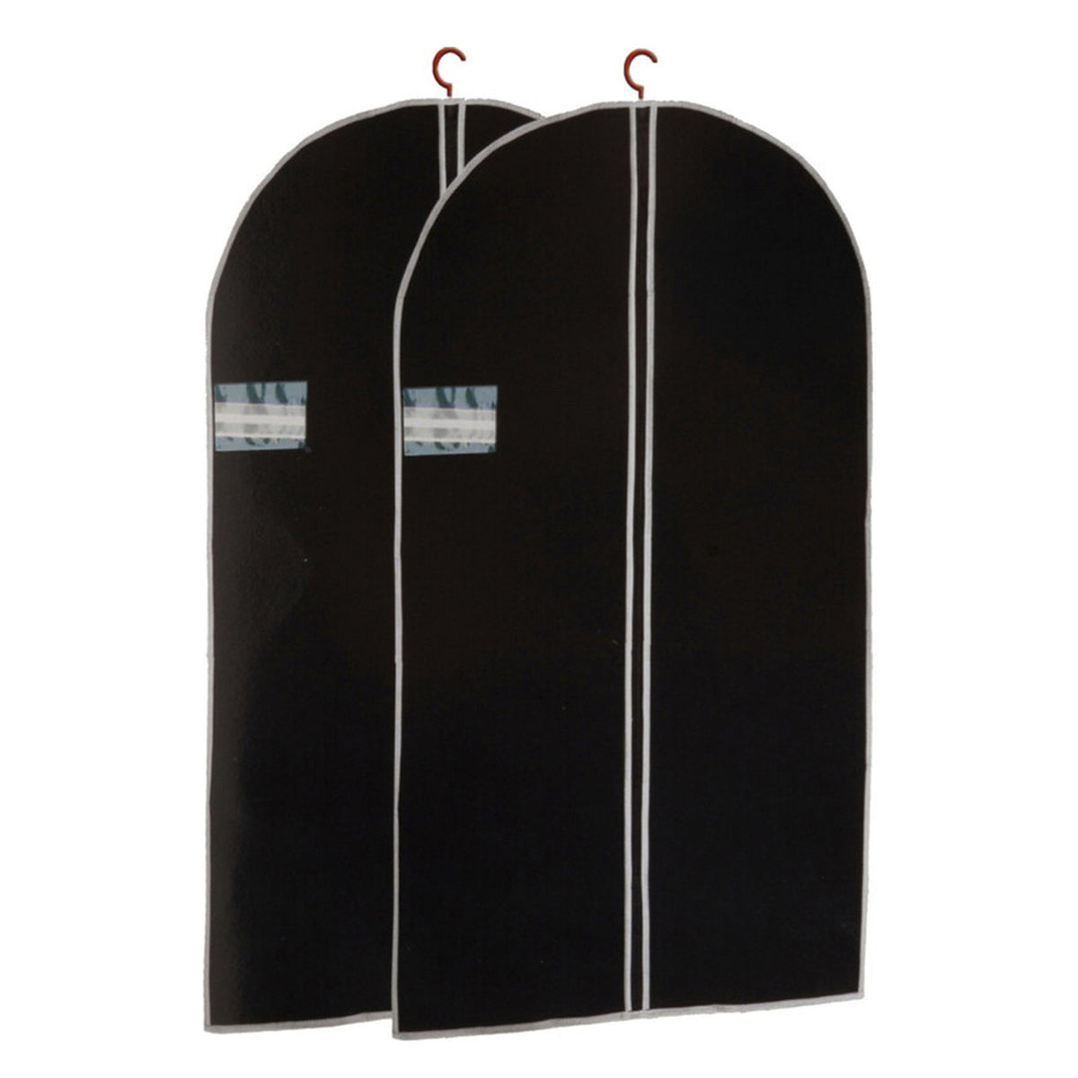Juego de 2 cubrevestidos TNT 45g 60x150cm negro con cremallera