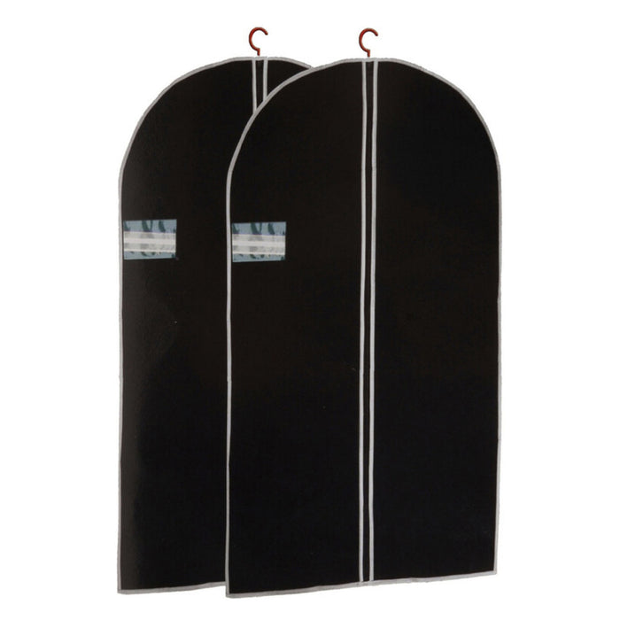 Juego de 2 cubrevestidos TNT 45g 60x150cm negro con cremallera