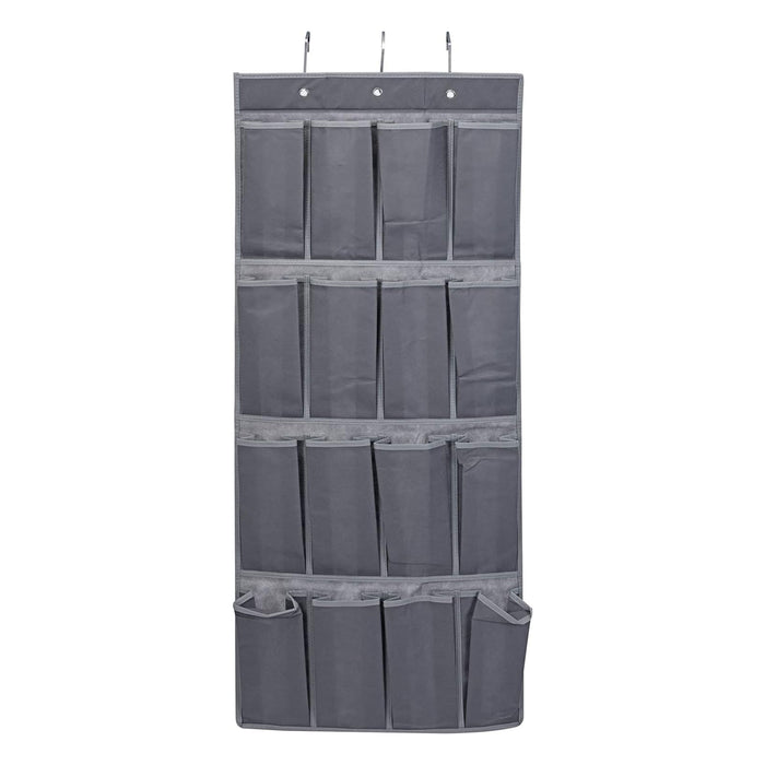 Organizador de puertas 16 casillas 3 ganchos metal gris oscuro
