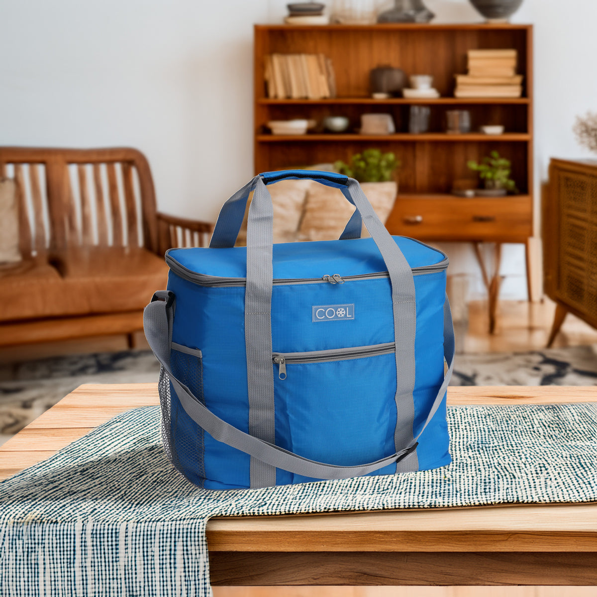 Bolsa nevera poliéster Ripstop 20L azul 34x20x29cm (4)