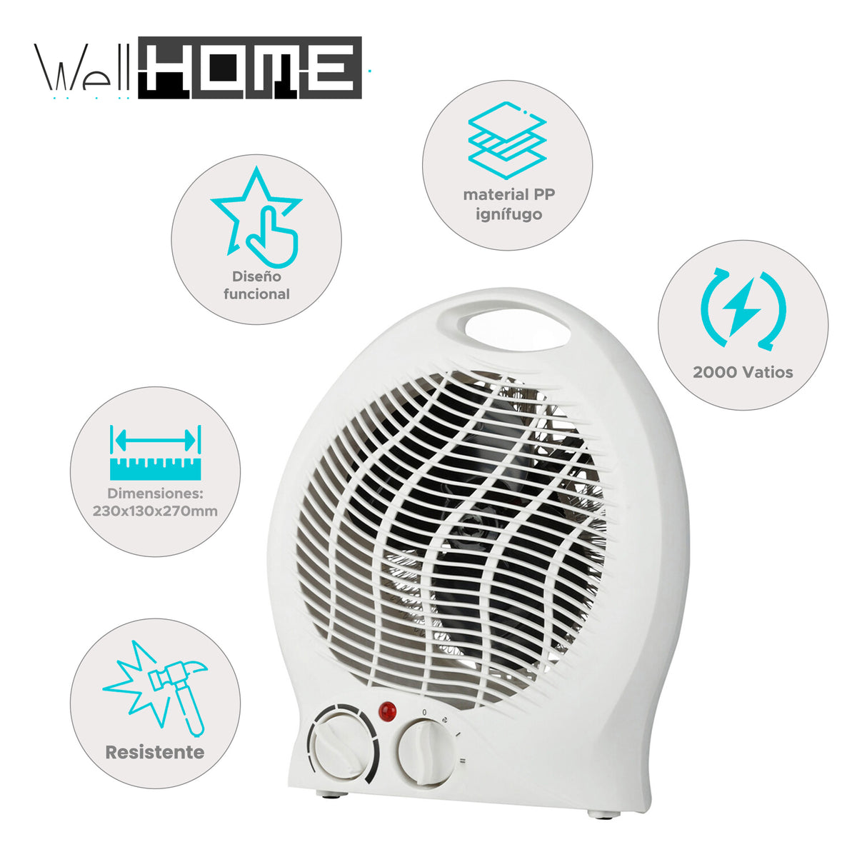 Ventilador calefactor multiusos con control de temperatura (2)