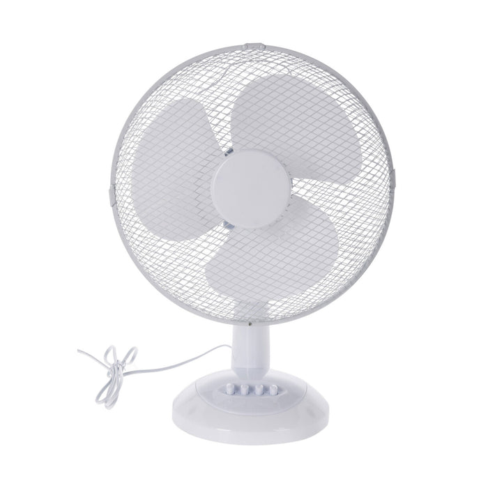 Ventilador de mesa blanco cabezal oscilante 3 velocidades 34x50cm