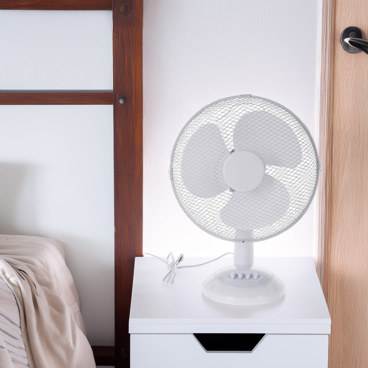 Ventilador de mesa blanco cabezal oscilante 3 velocidades 34x50cm (4)