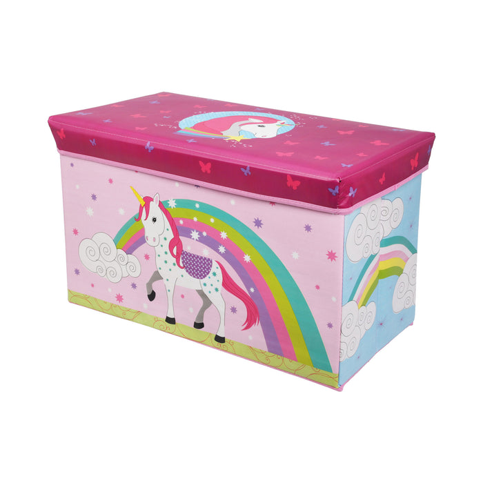 Caja de almacenamiento MDF no tejido diseño unicornio 60x30x35cm