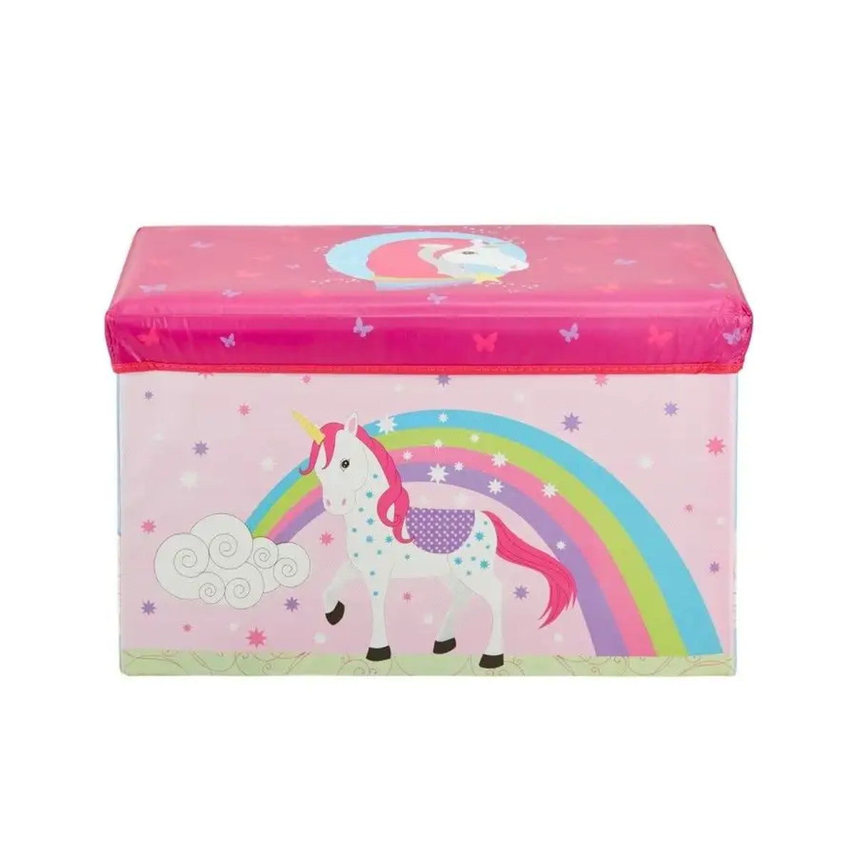 Caja de almacenamiento MDF no tejido diseño unicornio 60x30x35cm (6)