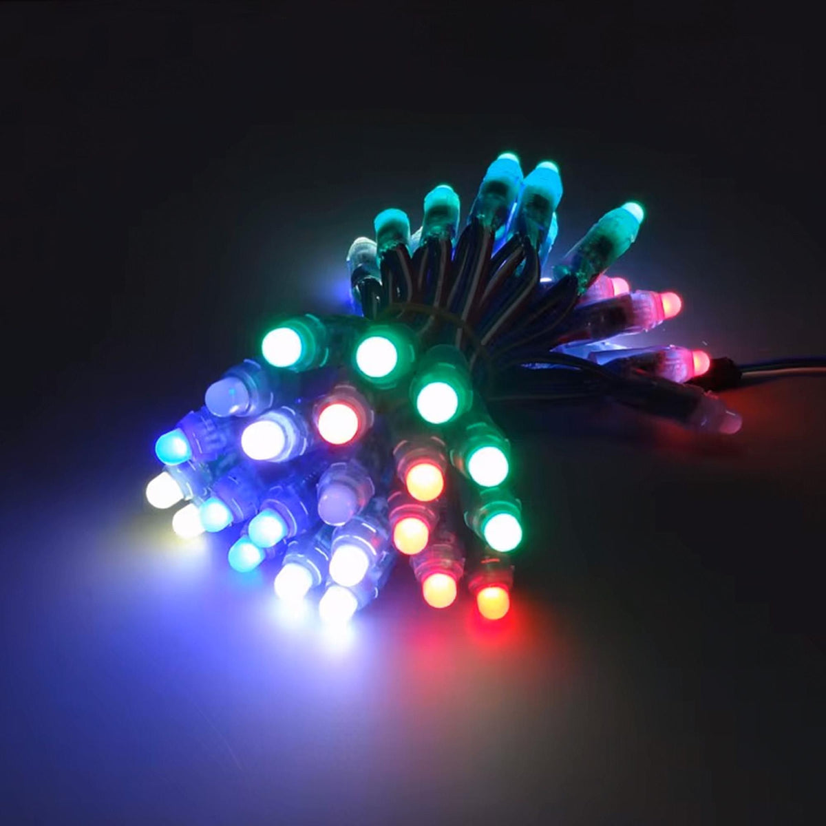 Cadena de luz LED solar multicolor 400 LEDs panel policristalino (3)