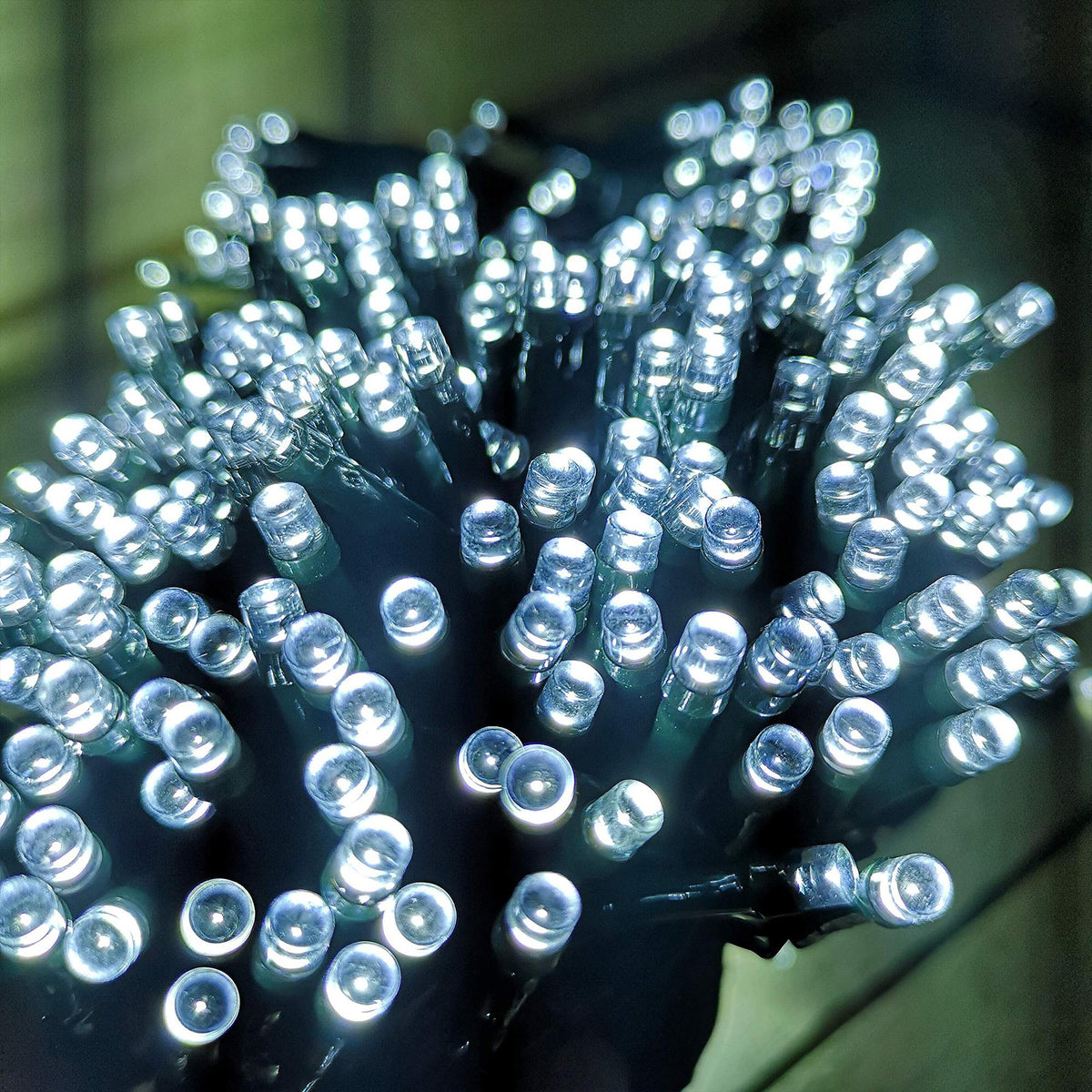 Cadena de luz LED solar blanco frío 400 bombillas cable 4m (4)