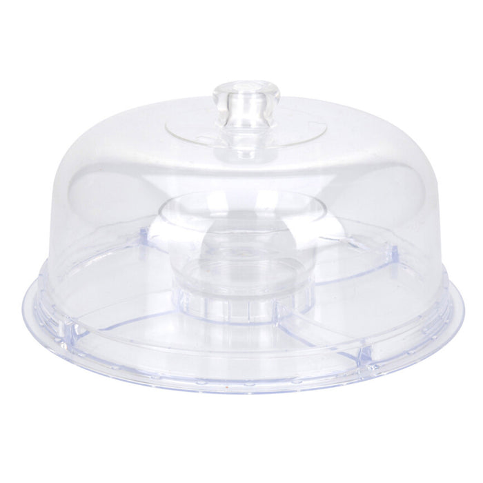 Plato para tarta con cúpula 6 usos PS transparente Ø30,5cm
