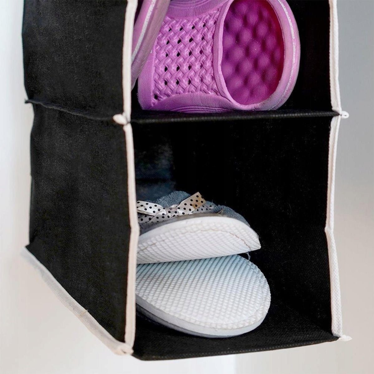 Organizador colgante 6 compartimentos negro 15x30x84cm (7)
