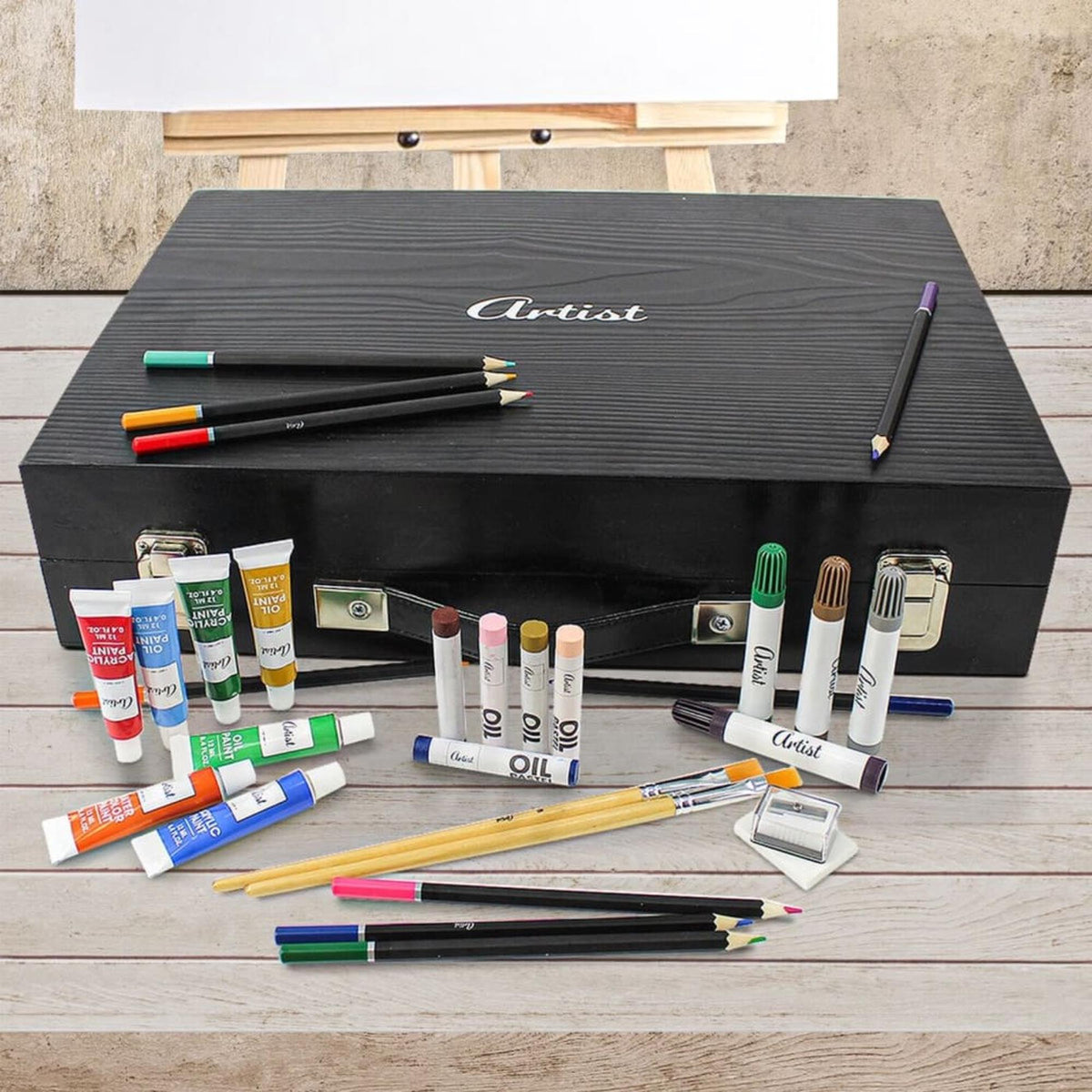 Set de pintura artística profesional caja de madera 44,5x31x10cm (4)
