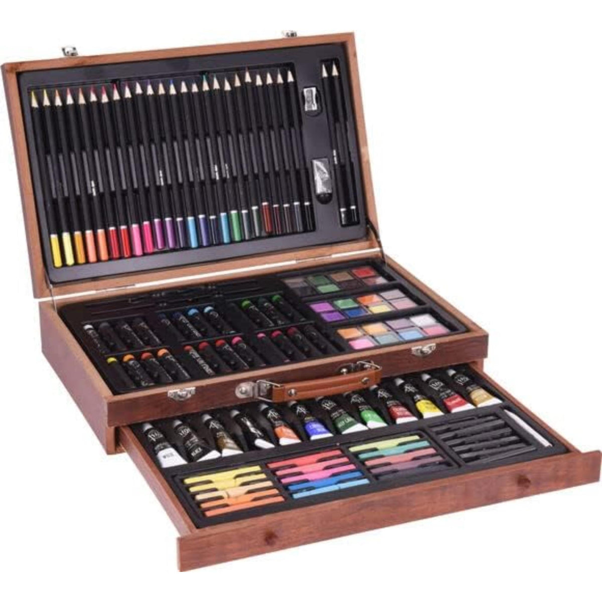 Set de arte pintura caja de madera 112 pzs 37,5x8x23,5cm