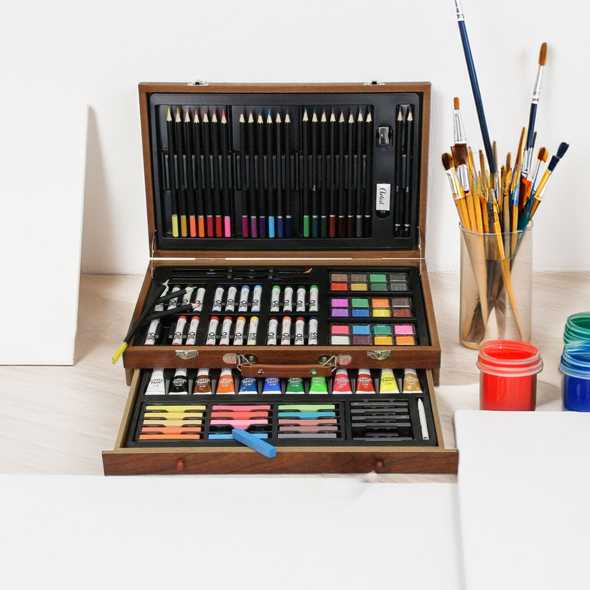 Set de arte pintura caja de madera 112 pzs 37,5x8x23,5cm (4)