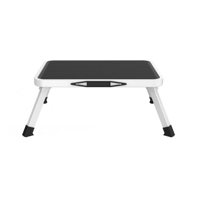 Taburete plegable 1 escalón metal antideslizante blanco