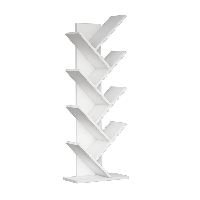 Librería melamina blanca compartimentos en V 46x128,5x22 cm