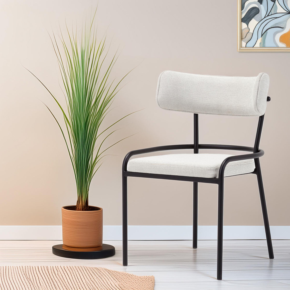 Silla Pole beige diseño minimalista 55x60x95cm (3)