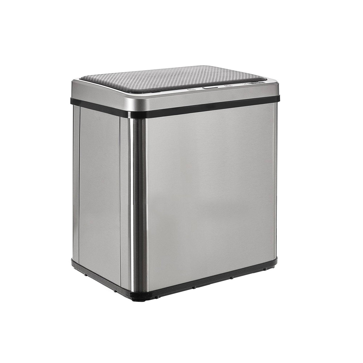 Cubo de reciclaje inteligente sin patas 15L+15L gris 35x26x43cm (10)