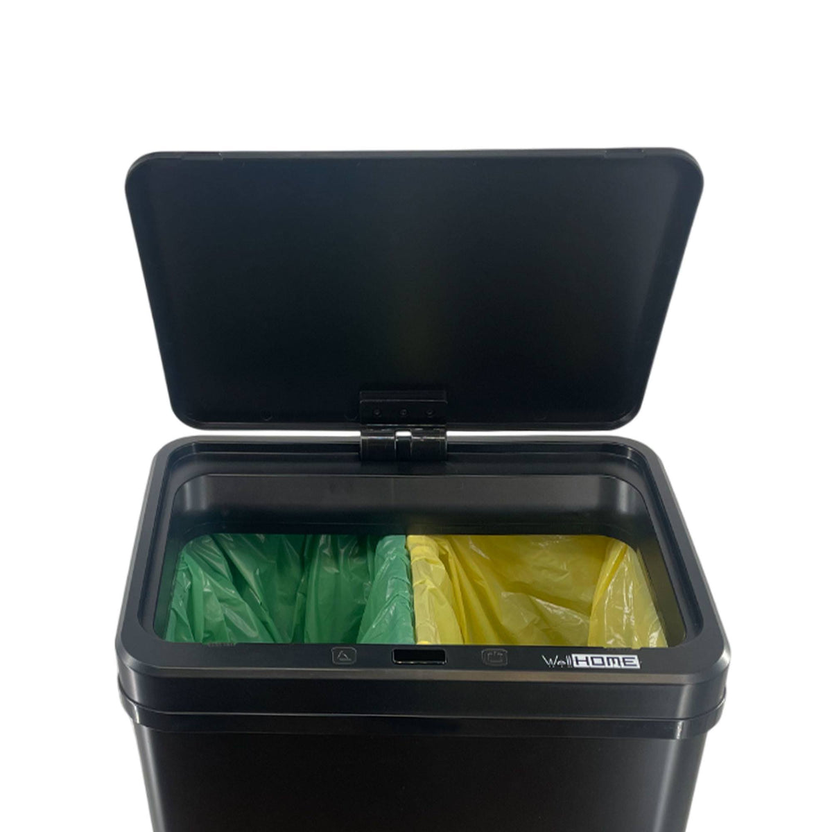 Cubo de reciclaje inteligente sin patas 15L+15L negro 35x26x43cm (7)