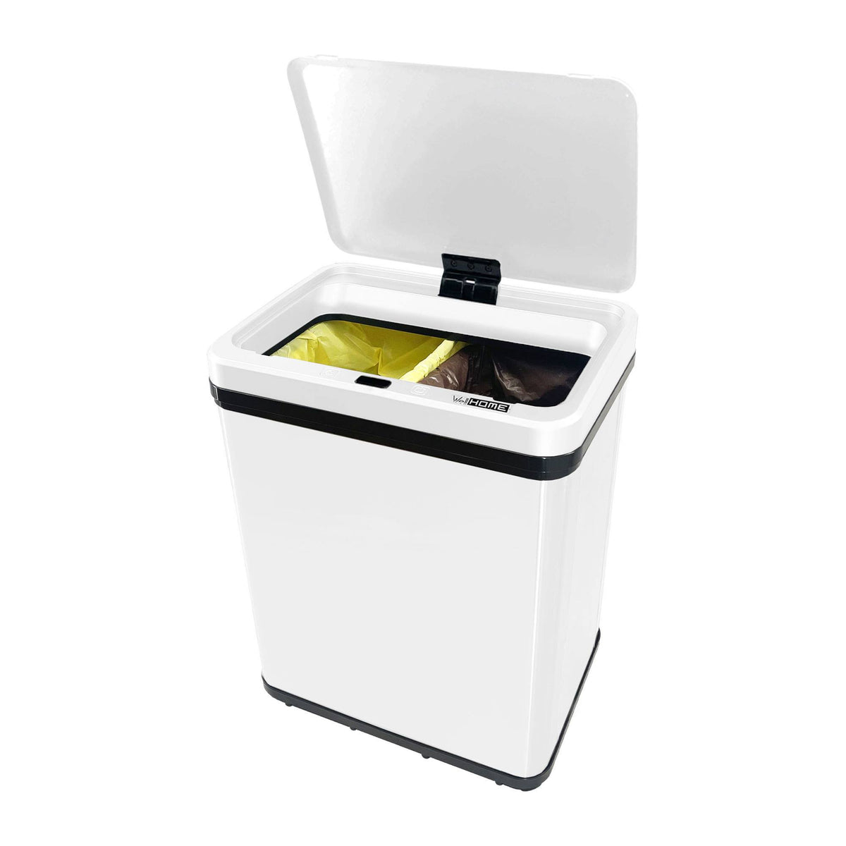 Cubo de reciclaje inteligente sin patas 15L+15L blanco 35x26x43cm