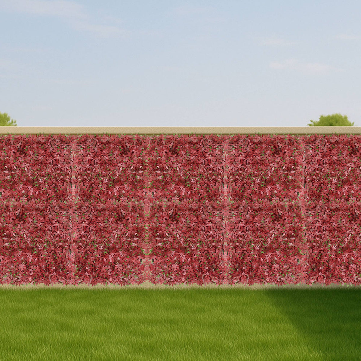 Panel jardín vertical artificial seto 100x100cm flores rosas (4)