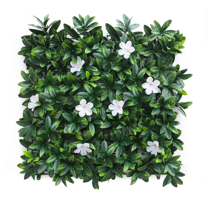 Panel jardín vertical artificial seto 100x100cm flores blancas