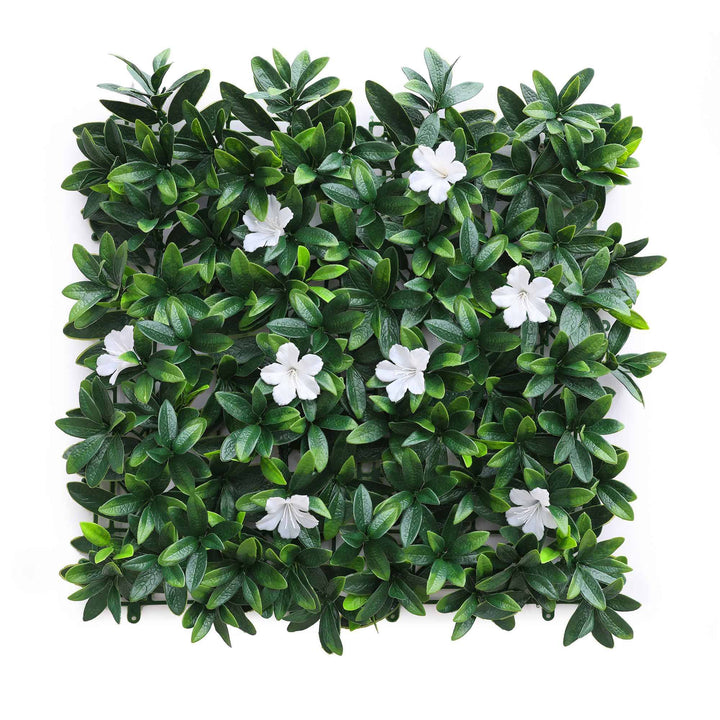 Panel jardín vertical artificial seto 100x100cm flores blancas