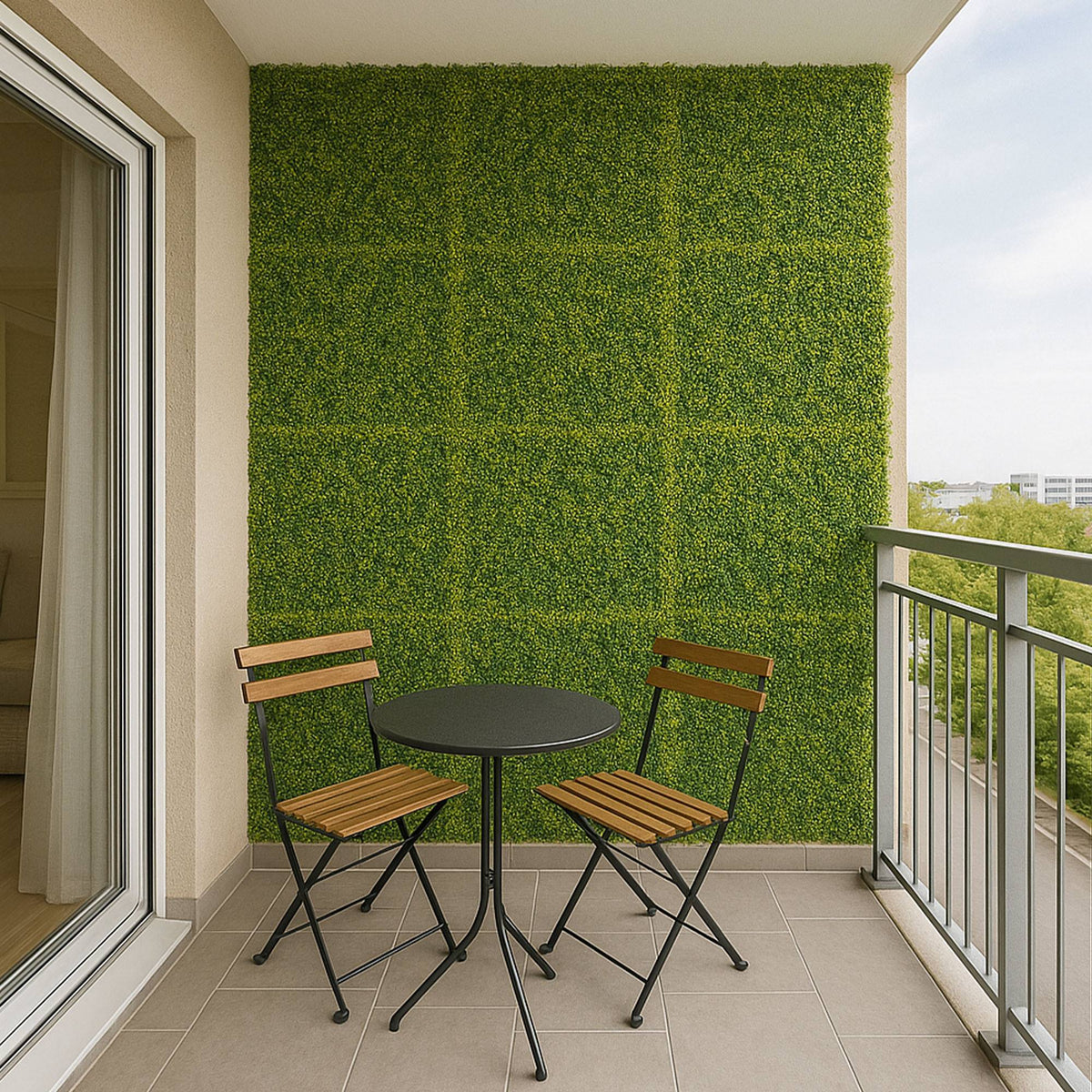 Panel jardín vertical artificial seto 100x100cm hojas verdes (4)
