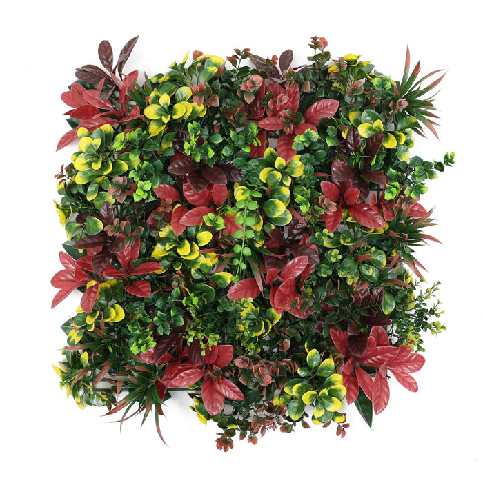Panel jardín vertical artificial seto 100x100cm rojo y verde