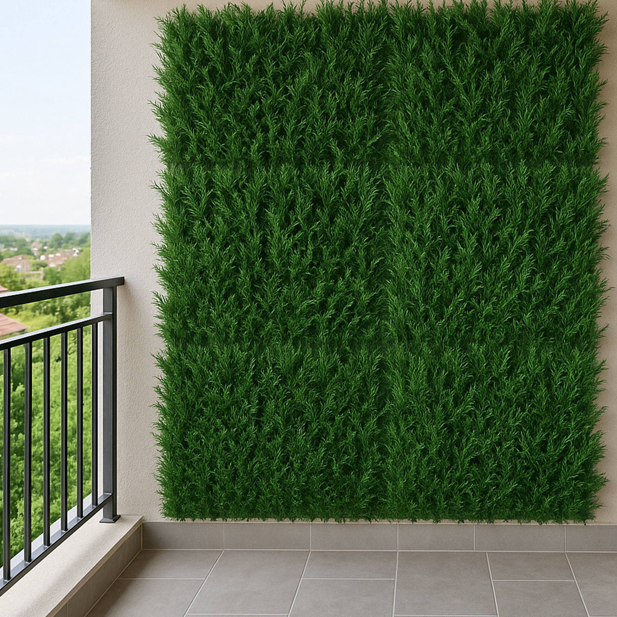 Panel jardín vertical artificial seto 100x100cm cedro verde (4)