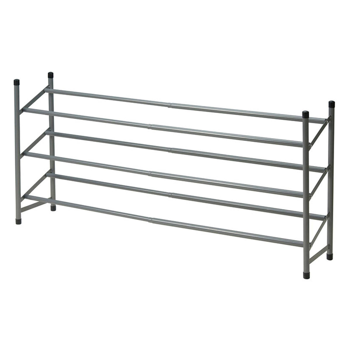 Zapatero extensible de hierro 3 baldas y pomos PP 23x61,5x50cm