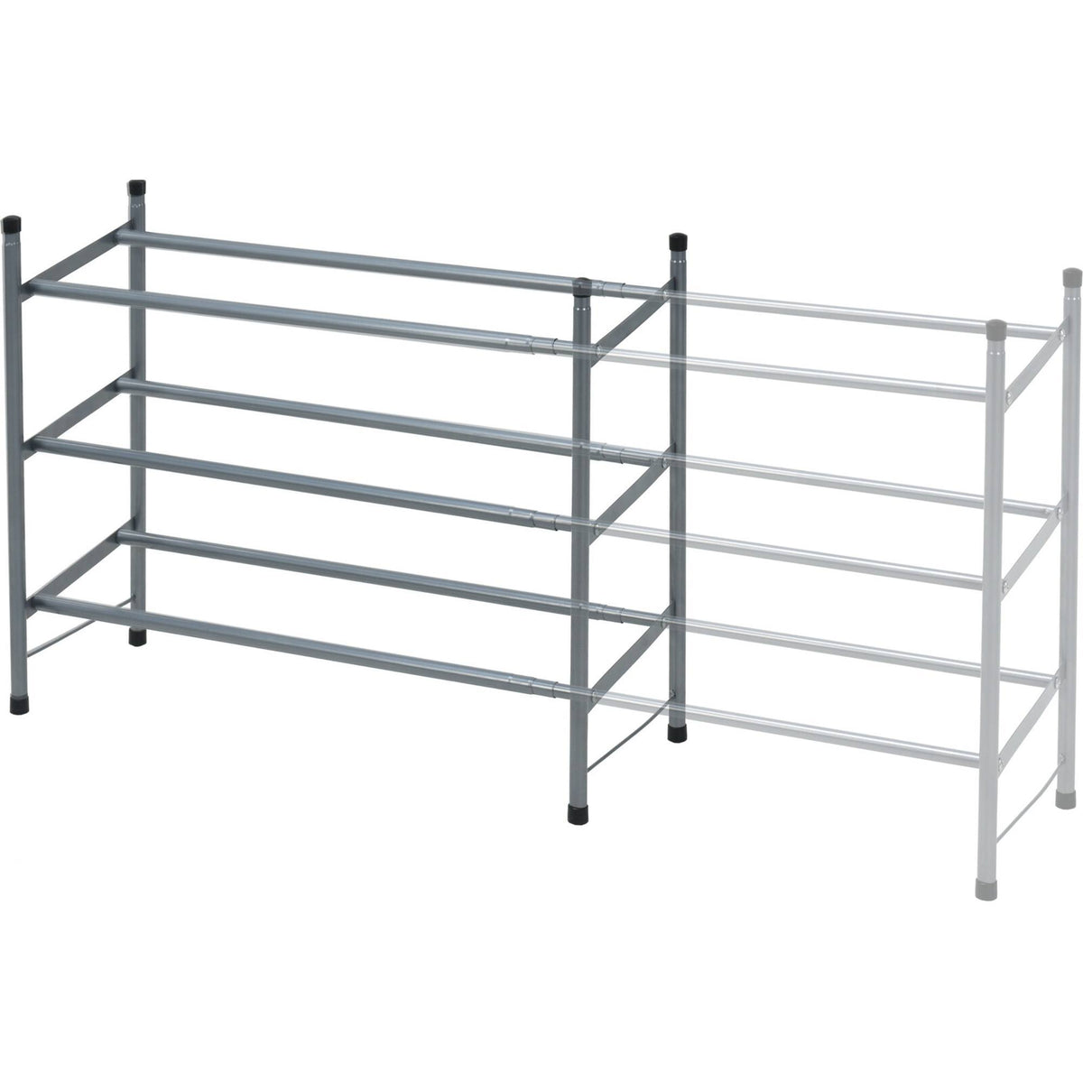 Zapatero extensible de hierro 3 baldas y pomos PP 23x61,5x50cm (3)