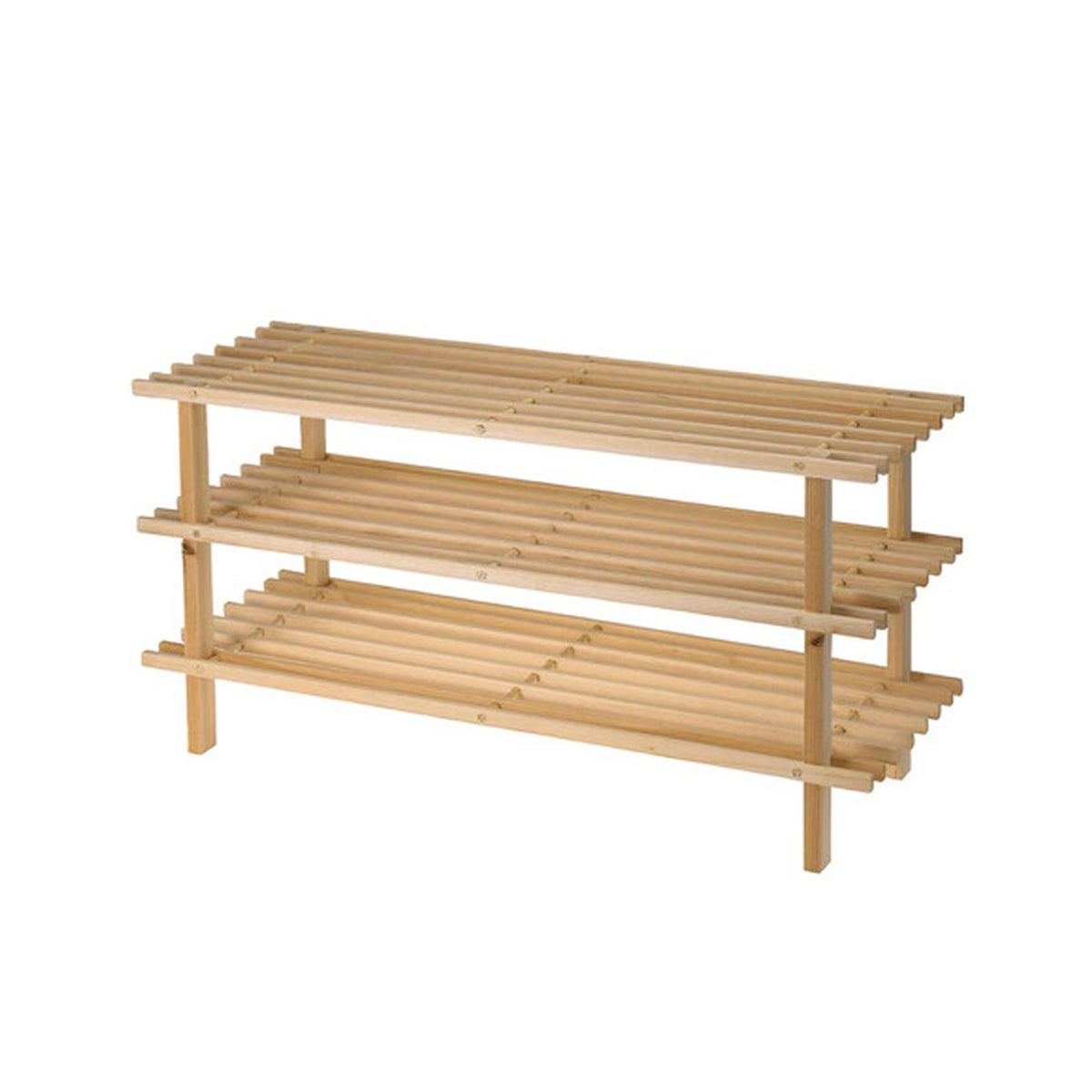 Zapatero de madera 3 baldas 77x26x40cm