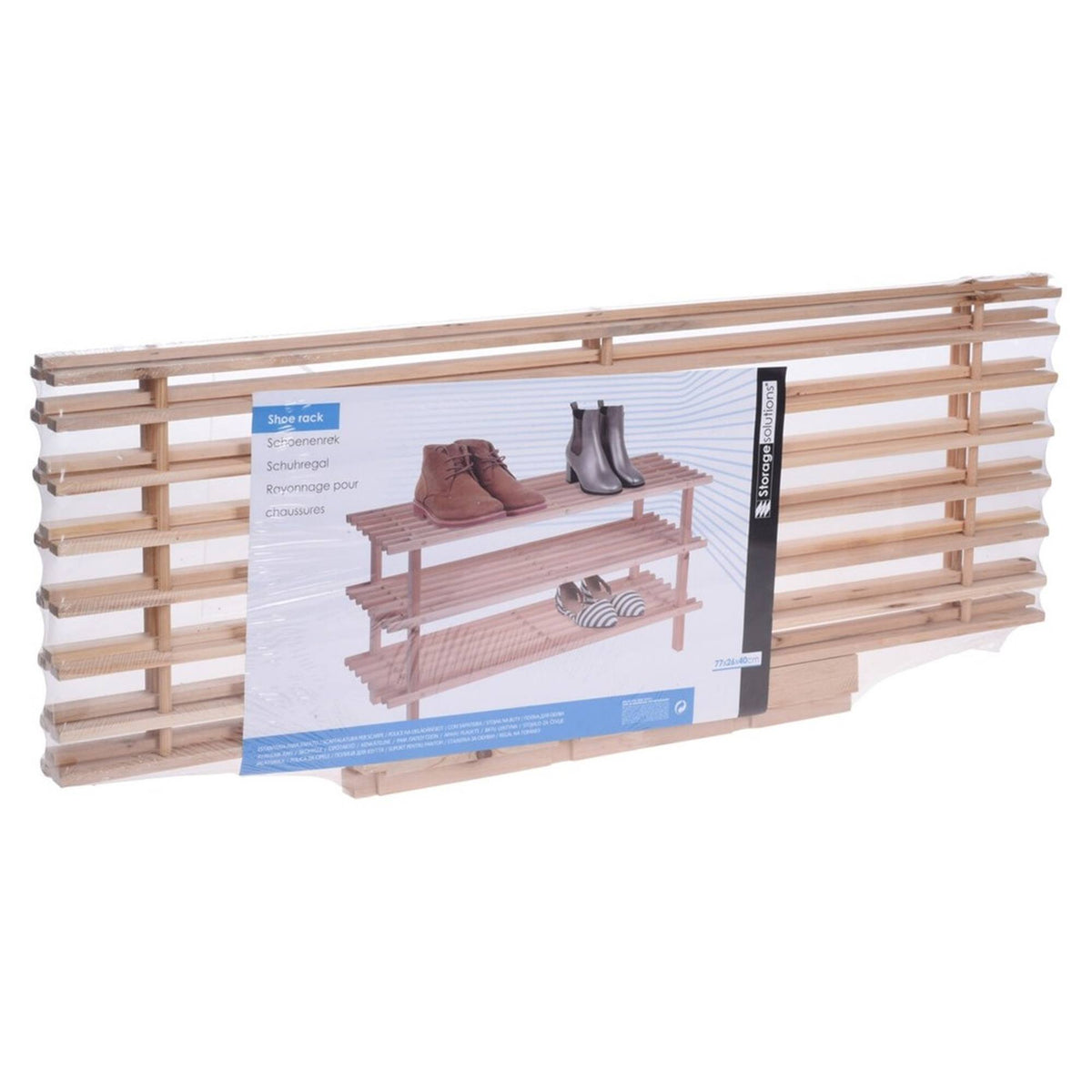 Zapatero de madera 3 baldas 77x26x40cm (5)