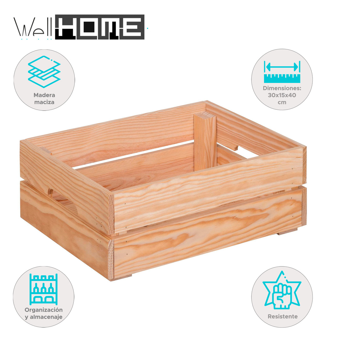 Caja de madera maciza tono natural 30x15x40cm (2)