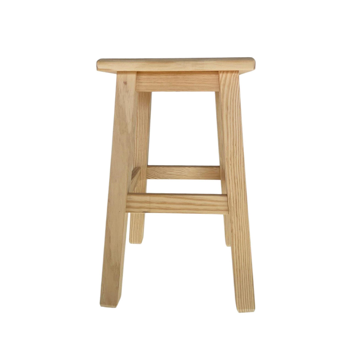 Taburete de madera maciza cuadrado color natural 31x31x50cm (4)