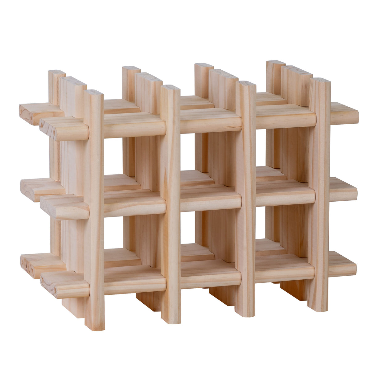 Botellero modular 9 botellas madera 13,4x22x32,5cm
